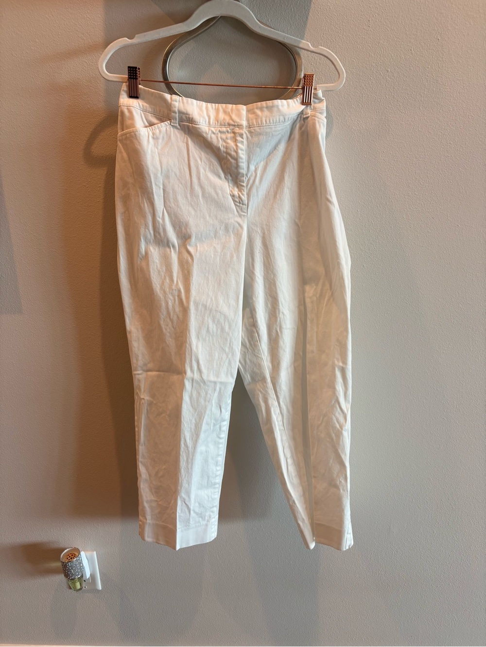 Talbots White Perfect Crop Curvy Pants